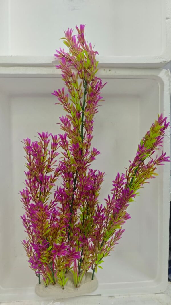 Planta plastica Higrophila violeta 60 cm frondosa con base ancha