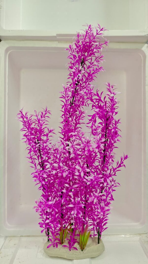 Planta plastica Ludwigia pink 60 cm frondosa con base ancha