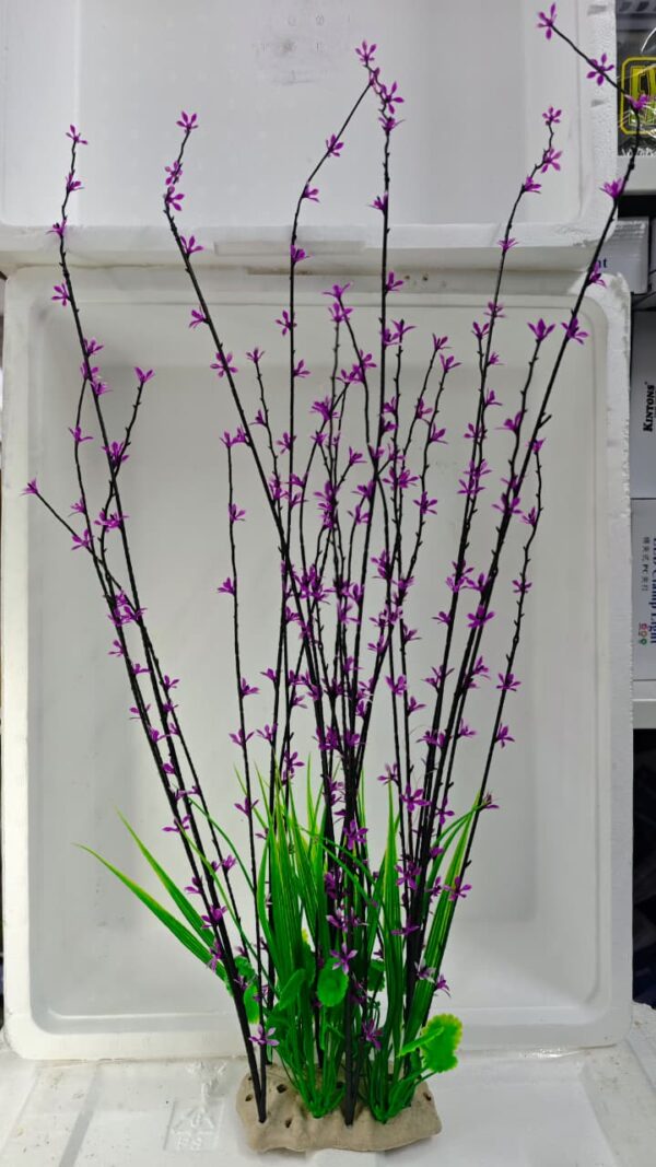 Planta plastica Palustris violeta 70 cm con base ancha