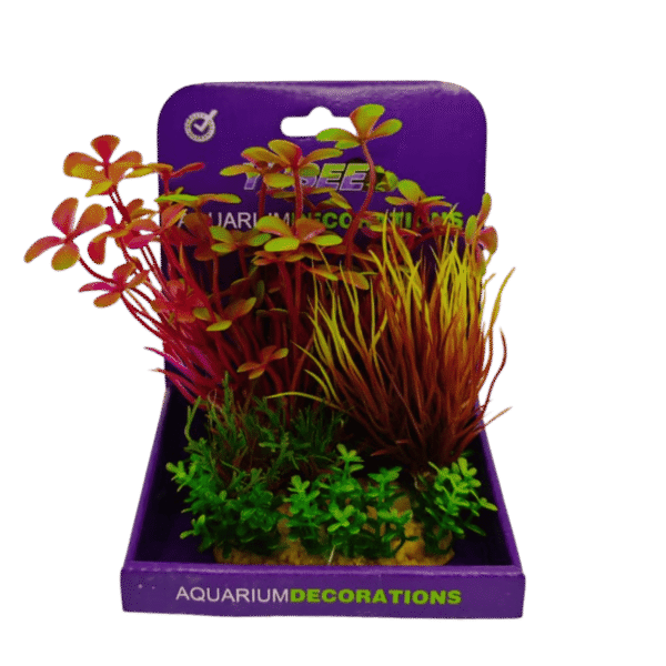 Planta plastica Combinada Marsilea crenata+lliliaopsis 17 cm base frondosa