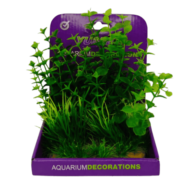 Planta plastica Ludwigia + liliopsis 17 cm base frondosa