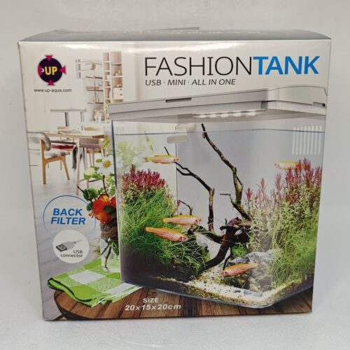 Nano tanque blanco 20-15-20 cm 6 litros con wet, bomba y luz incorporado