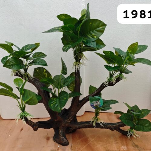 Tronco resina con Anubia Berteri en tela, 50*25*50