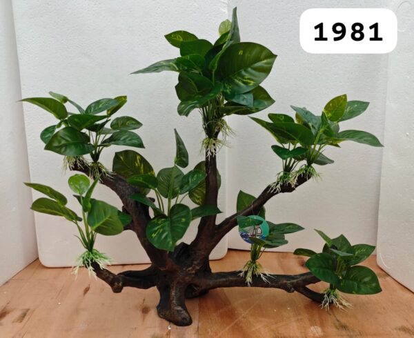 Tronco resina con Anubia Berteri en tela, 50*25*50