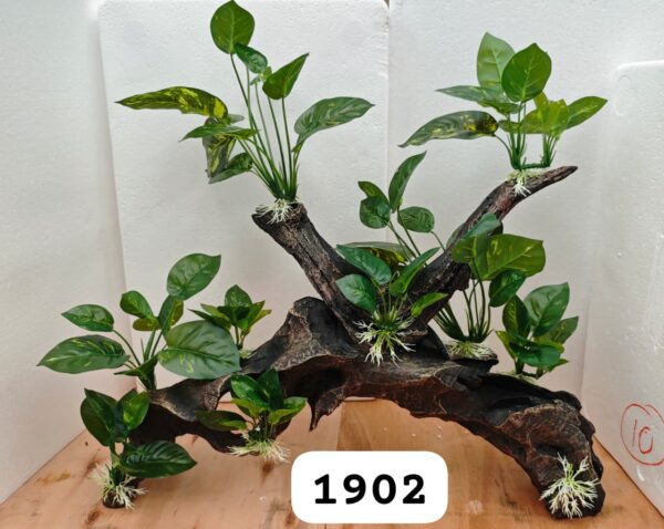 Tronco resina con Anubia Berteri en tela, 60*30*60