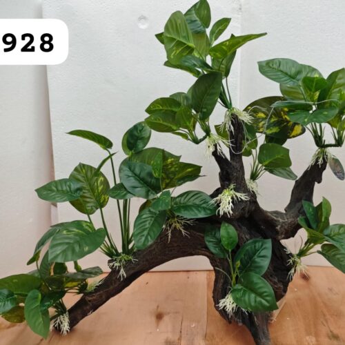 Tronco resina con Anubia Berteri en tela,  70*20*45