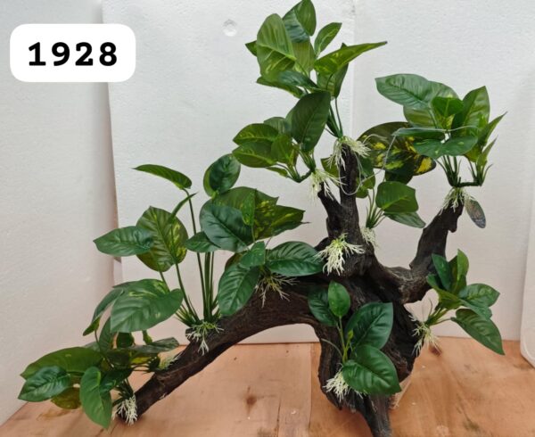 Tronco resina con Anubia Berteri en tela,  70*20*45