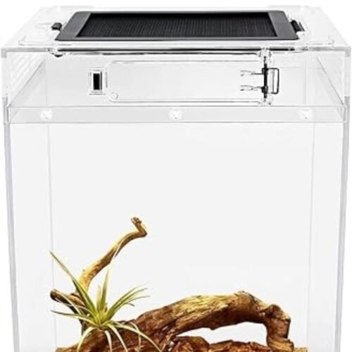 Contenedor acrilico exibidor, Gecos, Anolis, tortugas, ranas etc) Puerta superior (terrario) (30*15*18 cm)